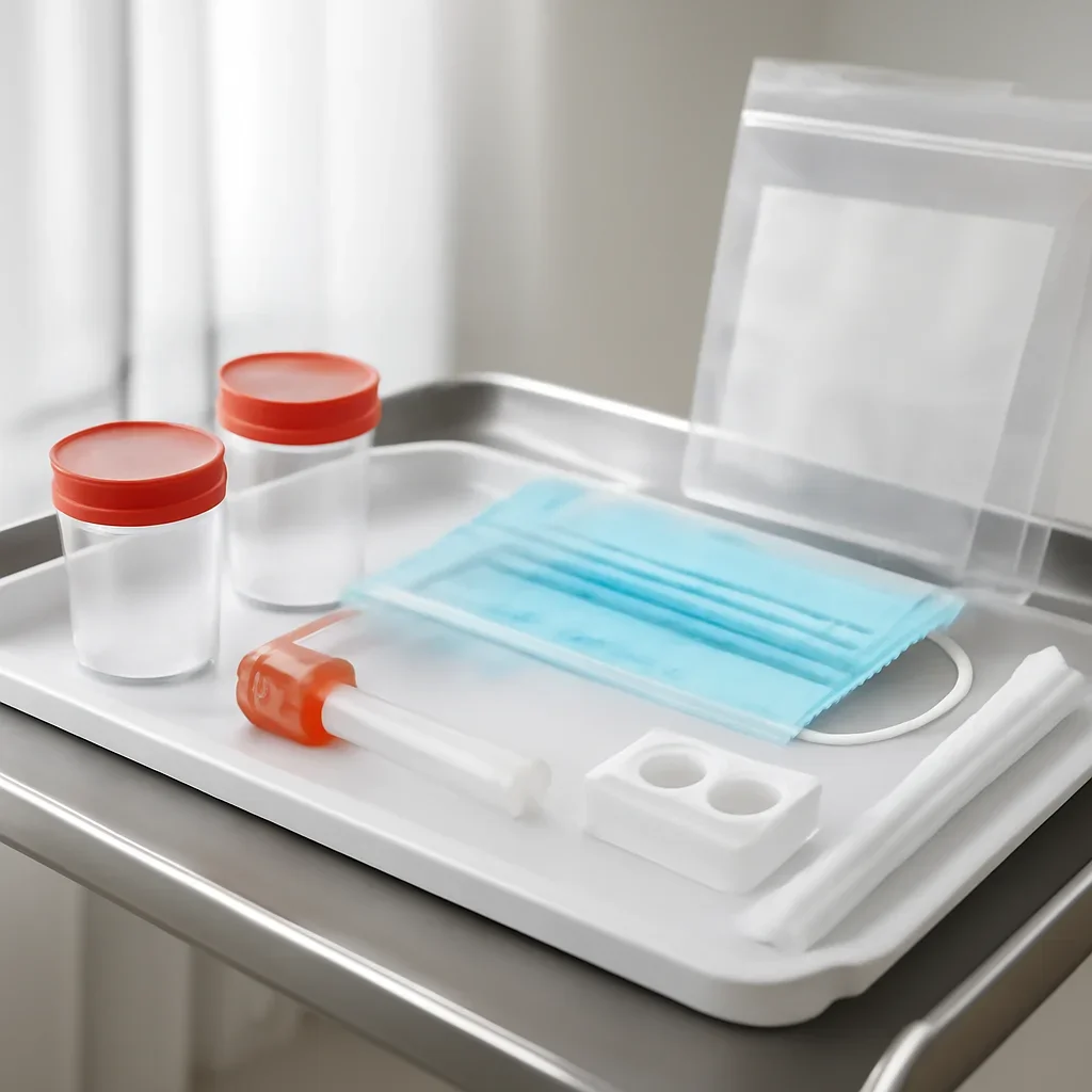 Sample collection setup prepared for cart