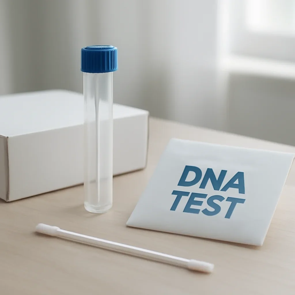 Sample collection setup prepared for dna test cost