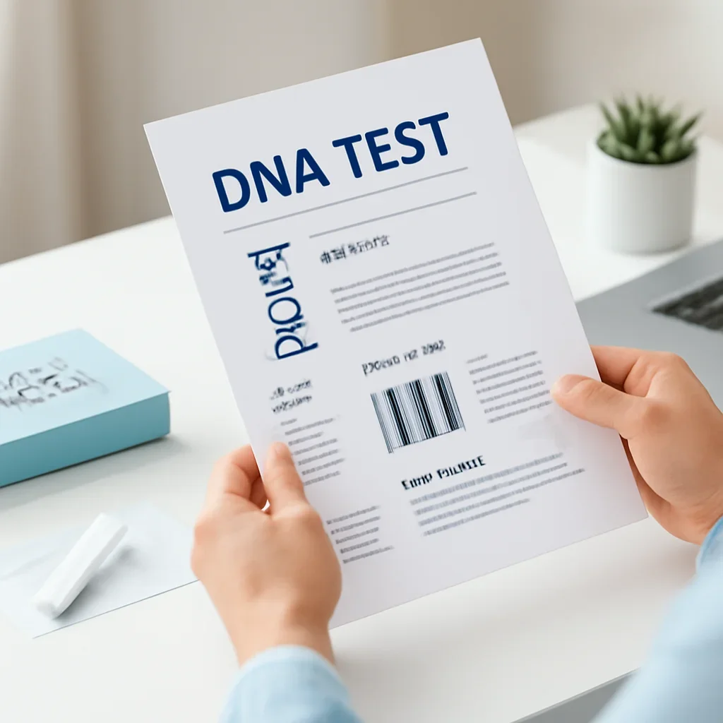 Sample collection setup prepared for dna test kit