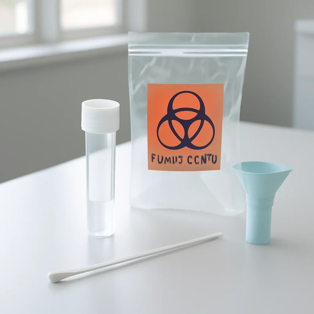 Sample collection setup prepared for dna testing