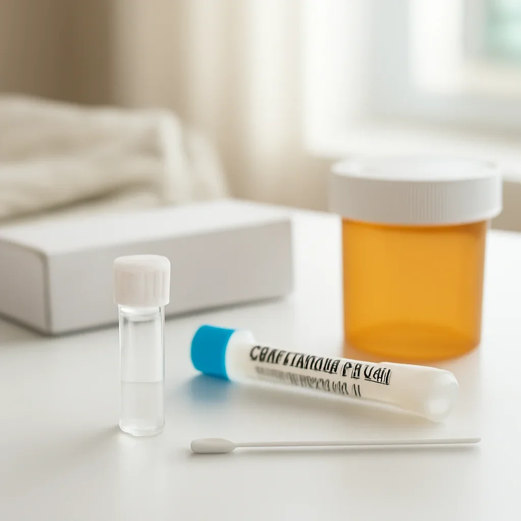 Sample collection setup prepared for how dog dna tests work