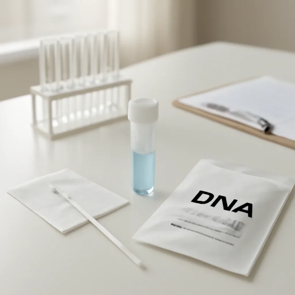 Sample collection setup prepared for how to read dna results