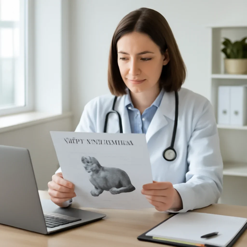 Sample collection setup prepared for pkd cat test