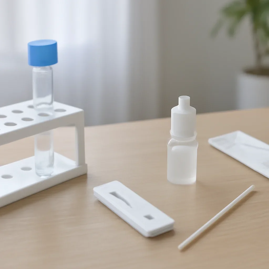 Sample collection setup prepared for private results dashboard