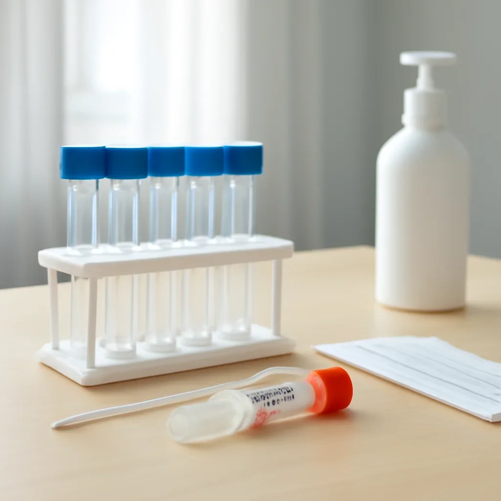Sample collection setup prepared for support